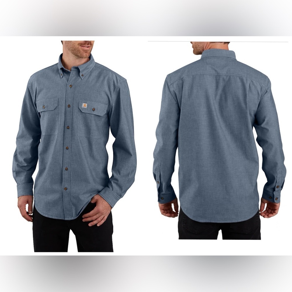 Carhartt Loose fit mid weight chambray long sleeve shirt Ciel Blue Size Medium